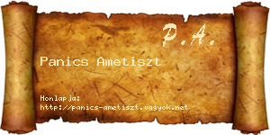 Panics Ametiszt névjegykártya